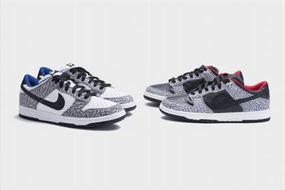 Bundle Pack - Dunk Sb Supreme White Cement e Black Cement / Taglie Us 10 Eur 44