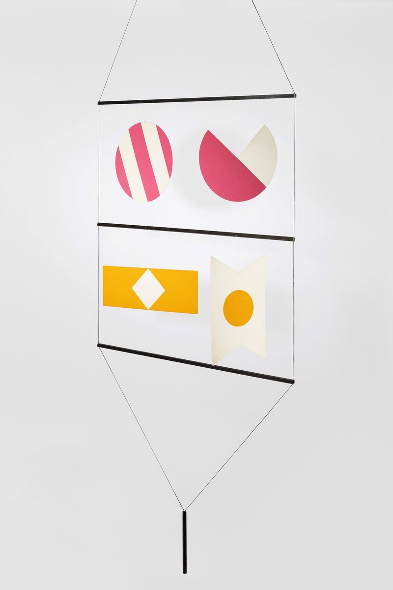 Bruno Munari - Macchina inutile - multiplo in cartoncino serigrafato, corda, legno e ferro brunit...