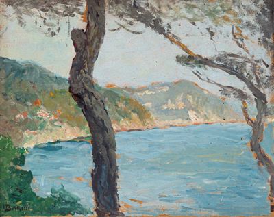 Riviera ligure - olio su tavola