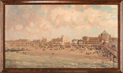 La spiaggia di Brighton, olio su tela