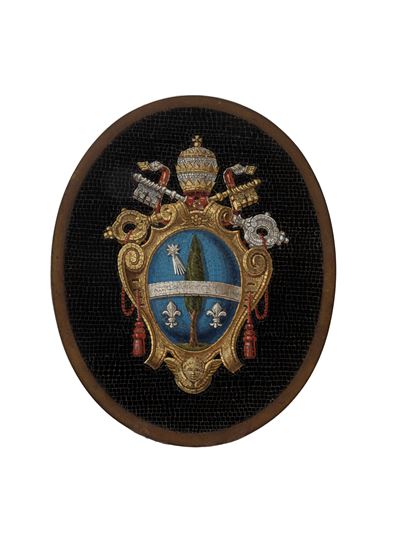 Fermacarte in Micromosaico con Stemma di Papa Leone XIII Pecci, Fine Secolo XIX