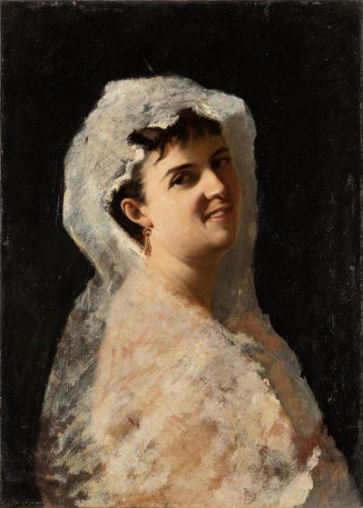 Ritratto femminile, olio su tela