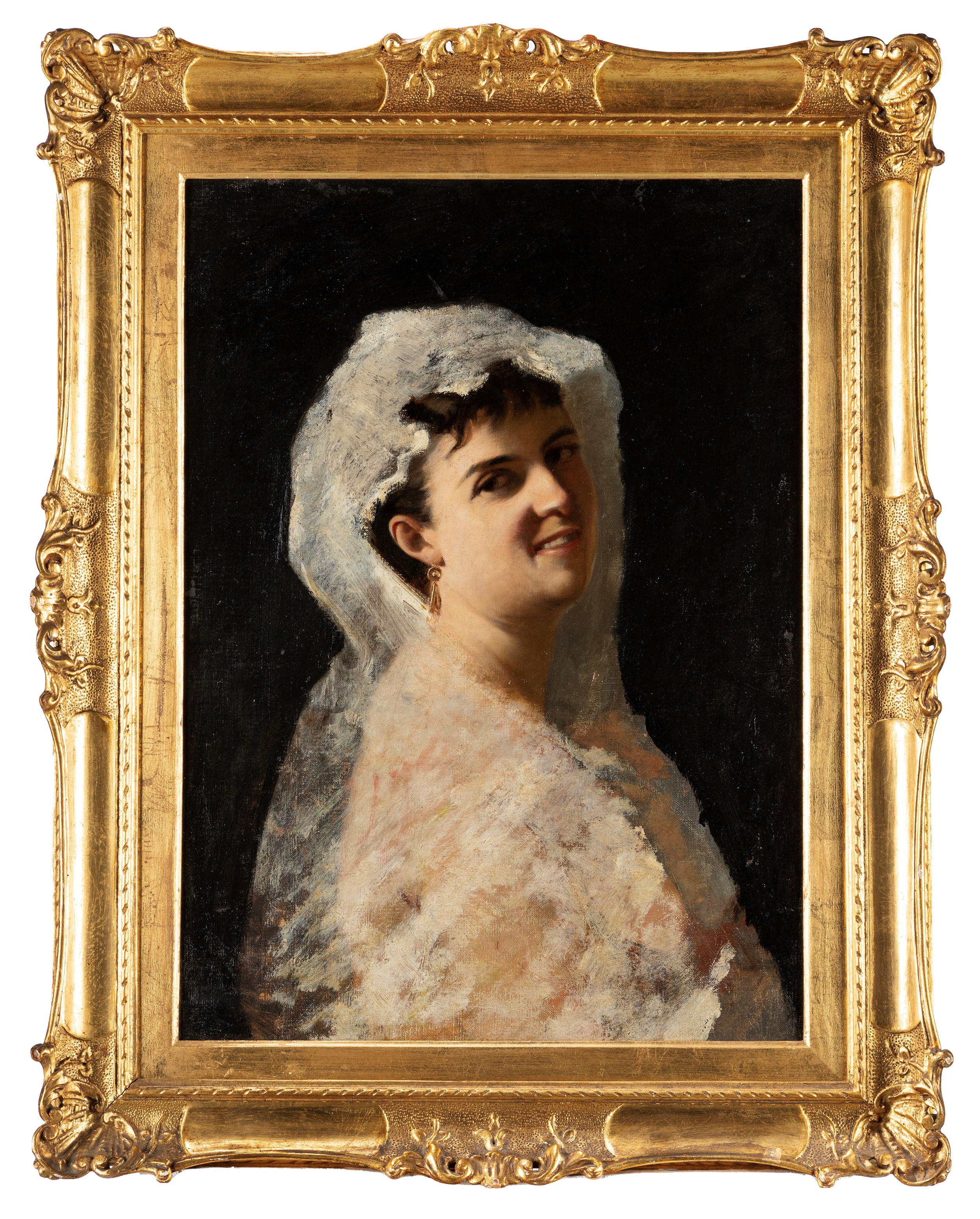 Ernesto Fontana - Ritratto femminile, olio su tela