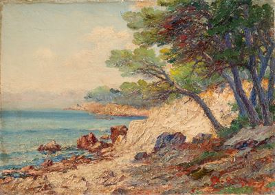 Riviera ligure, olio su tela