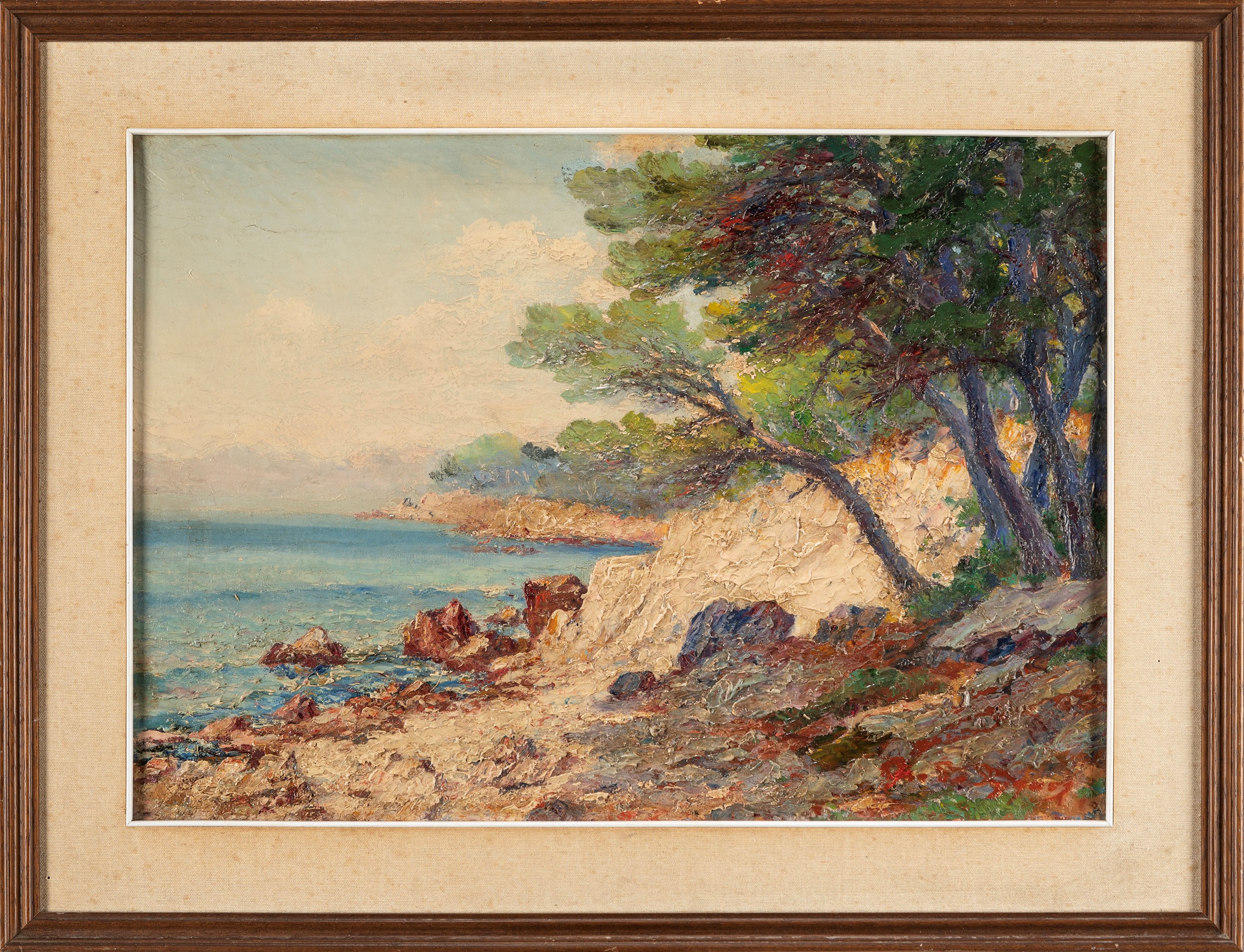 Cesare Bentivoglio - Riviera ligure, olio su tela