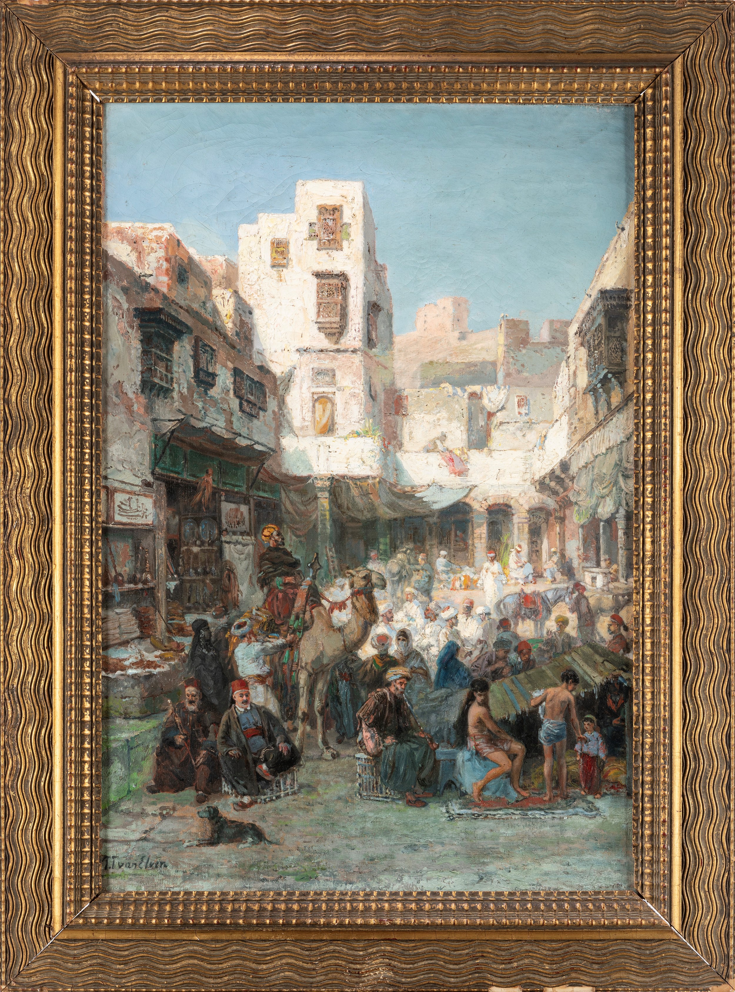Pierre Tetar Van Elven - Mercato orientale, olio su tela