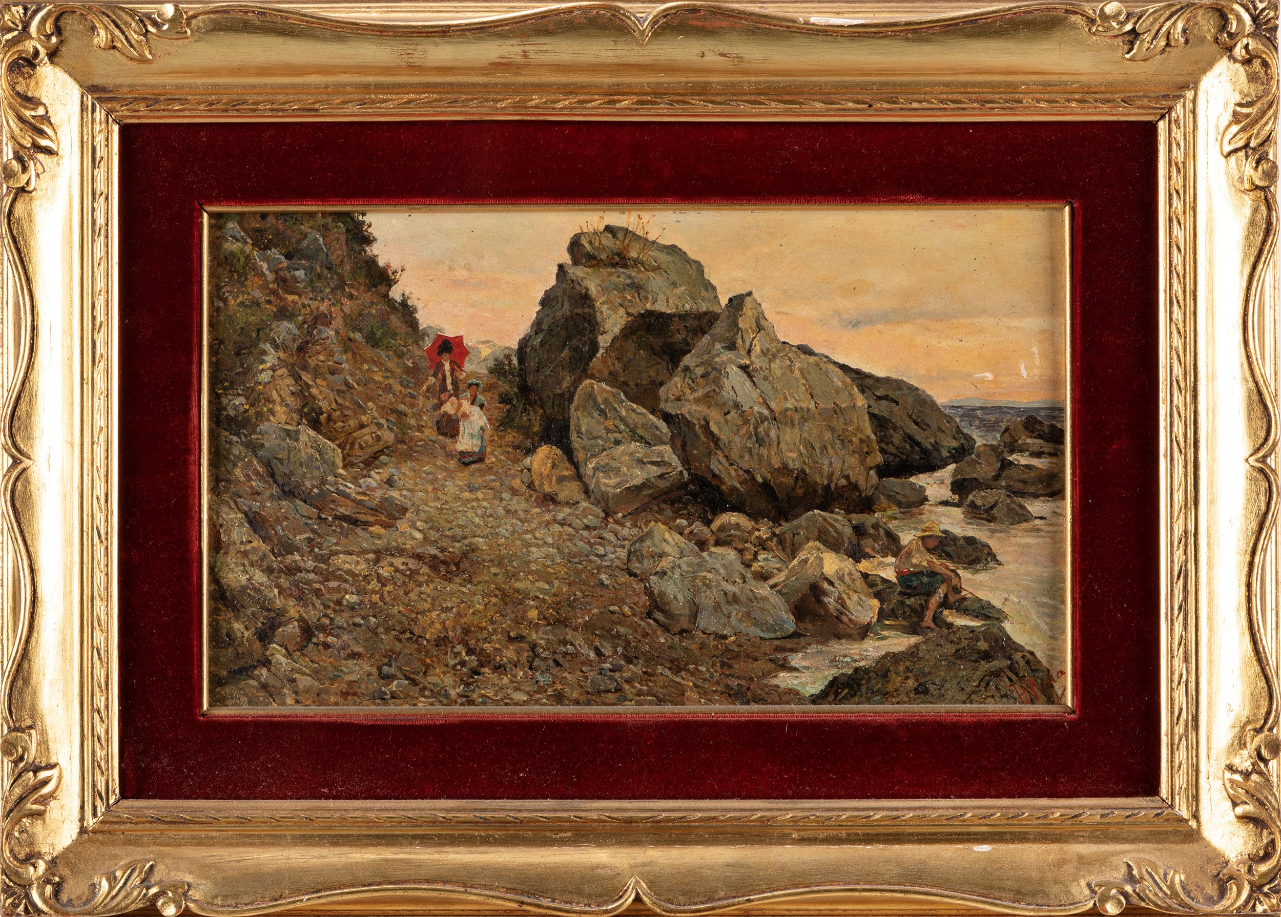 Filippo Mola - Isola di Capri, olio su tavola