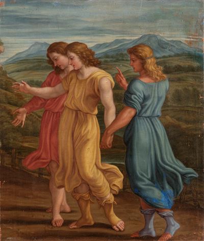 Autore sconosciuto, Le tre Grazie, olio su tela