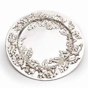 A silver plate, Italy, 20th Century, Brandimarte