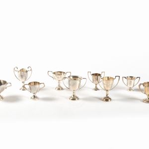  - Lot consisting of ten silver bowls, England, 20th century