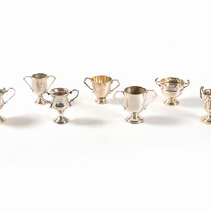  - Lot consisting of seven silver bowls, England, 20th century