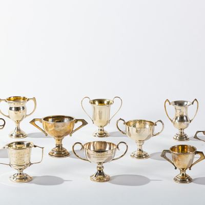 Lotto Composto da Dieci Coppette in Argento, Inghilterra Secolo XX