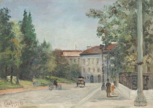 Galbusera (Scuola italiana, fine XIX - inizio XX secolo) - View of Lugano