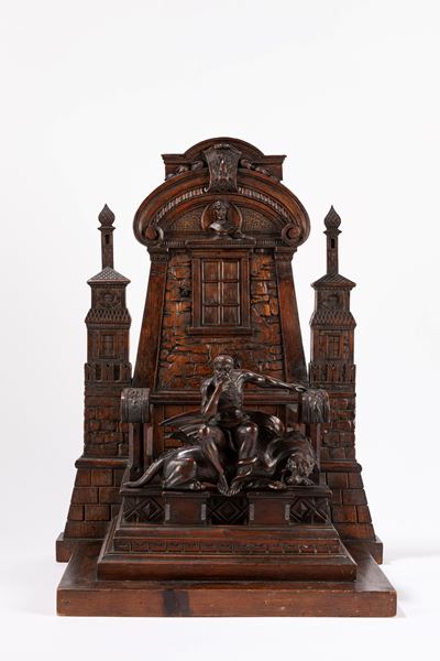 Progetto per il monumento a Dante, modello in legno scolpito