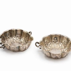 Two silver bowls, Kingdom of Sardinia, 19th Century