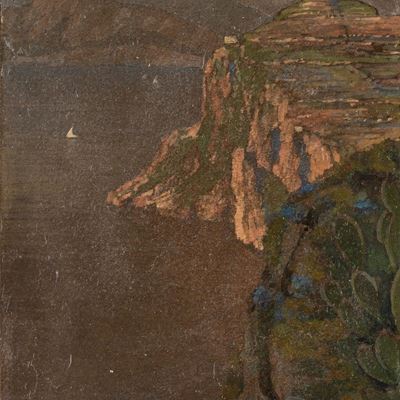 Capri, olio su cartoncino