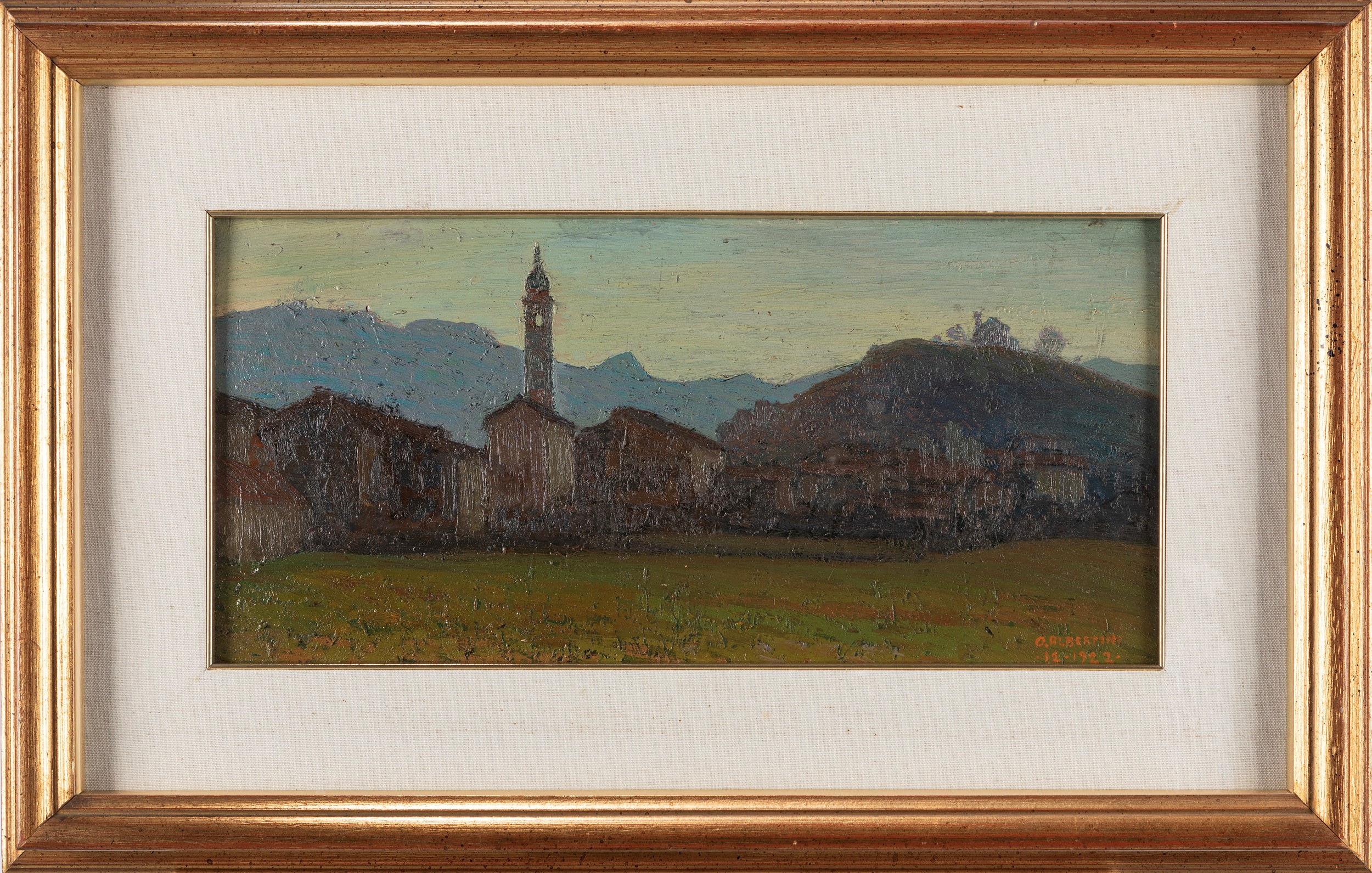Oreste Albertini - Prime luci, olio su tavola