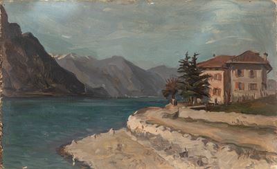 Lago di Endine - olio su compensato