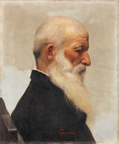Ritratto del pittore Ponziano Loverini, olio su tela