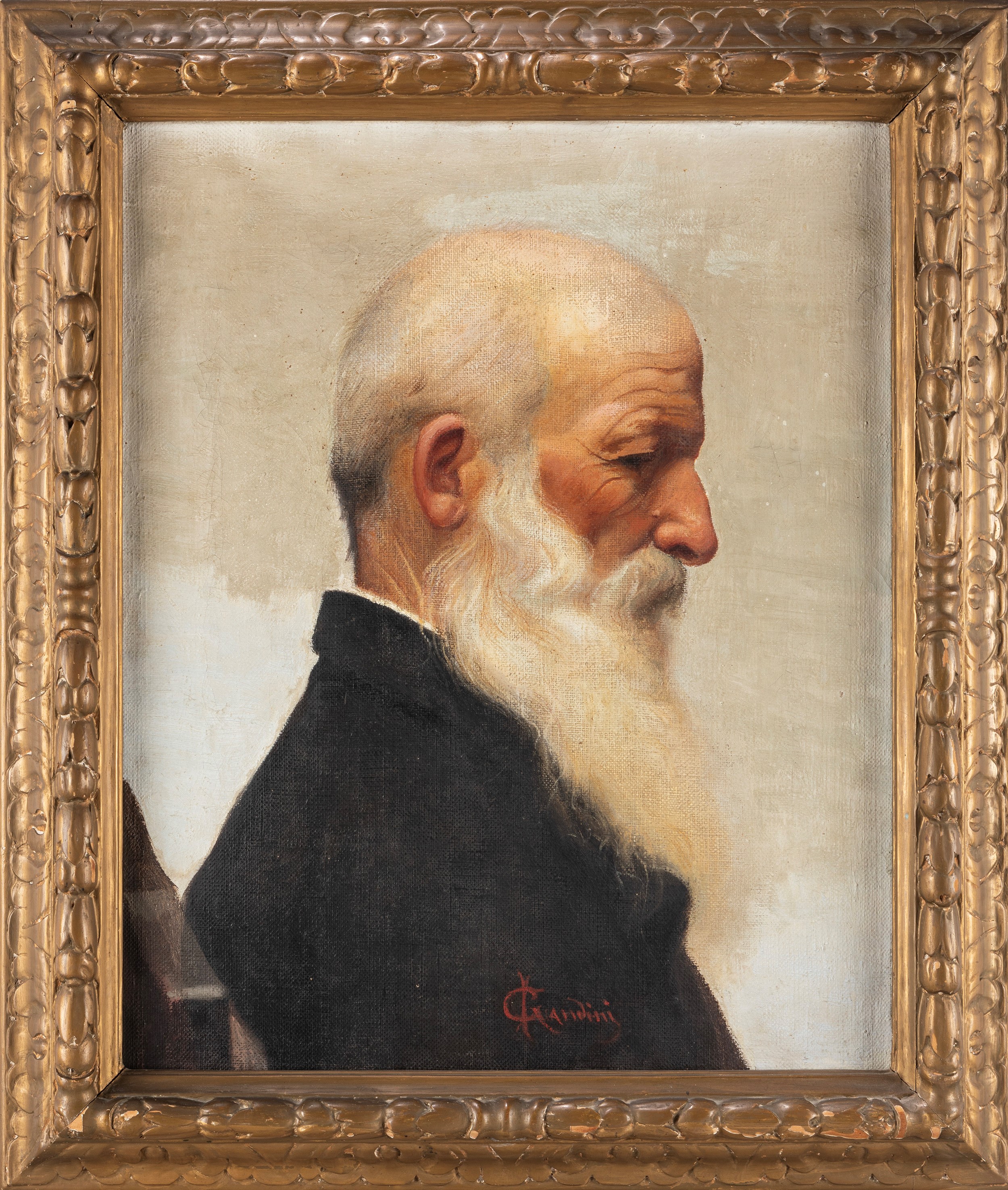 Irma Gandini - Ritratto del pittore Ponziano Loverini, olio su tela