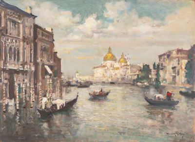 Canal Grande a Venezia, olio su cartone