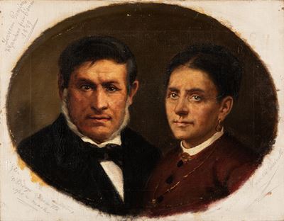 Duplice ritratto di Gioacchino Piccinelli e Candida Crivelli Piccinelli, olio su tela
