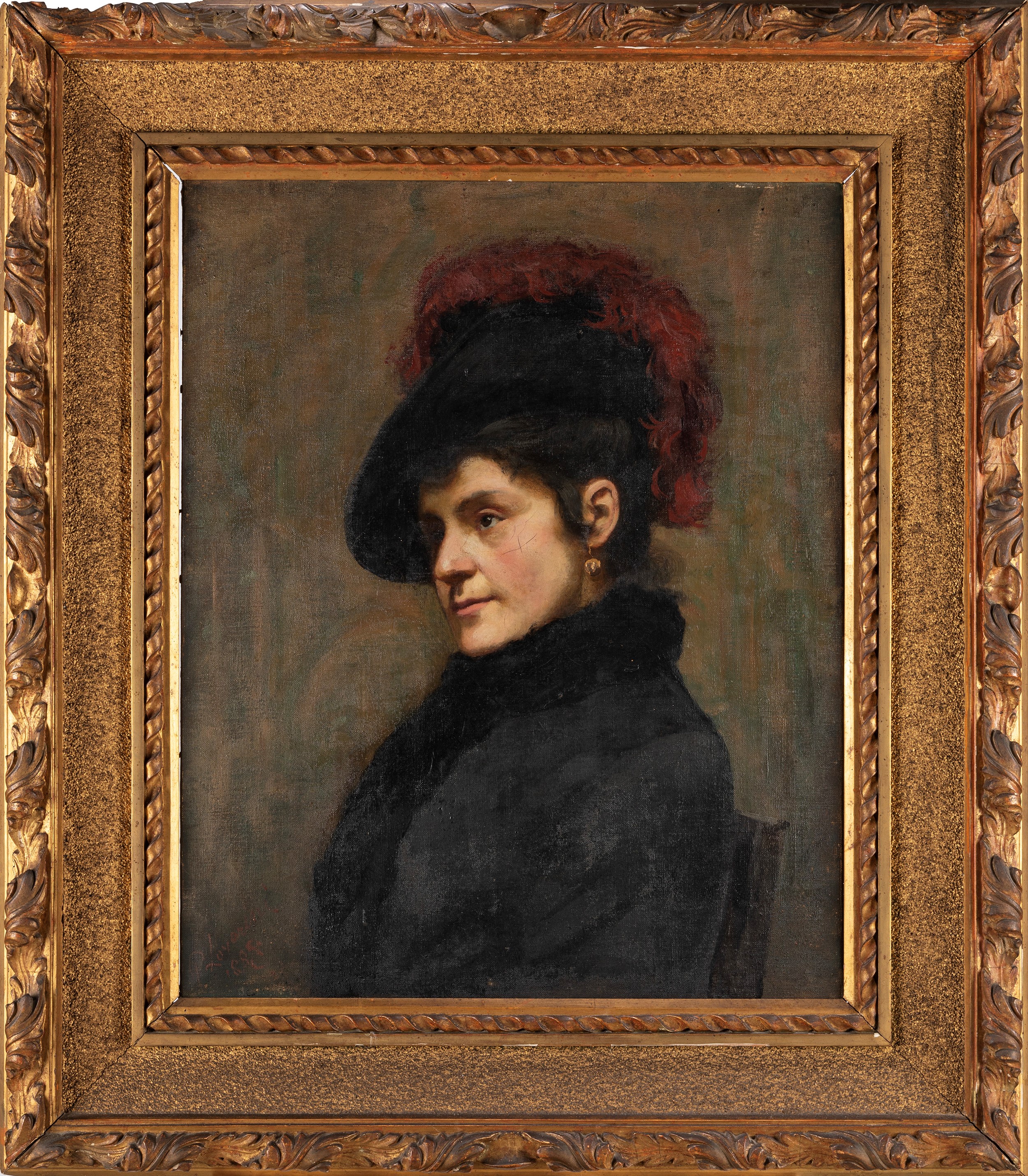 Ponziano Loverini - Ritratto di Angelina Rota Piccinelli, olio su tela