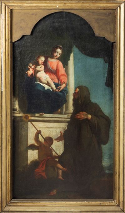 Madonna con Bambino in Trono e Santo