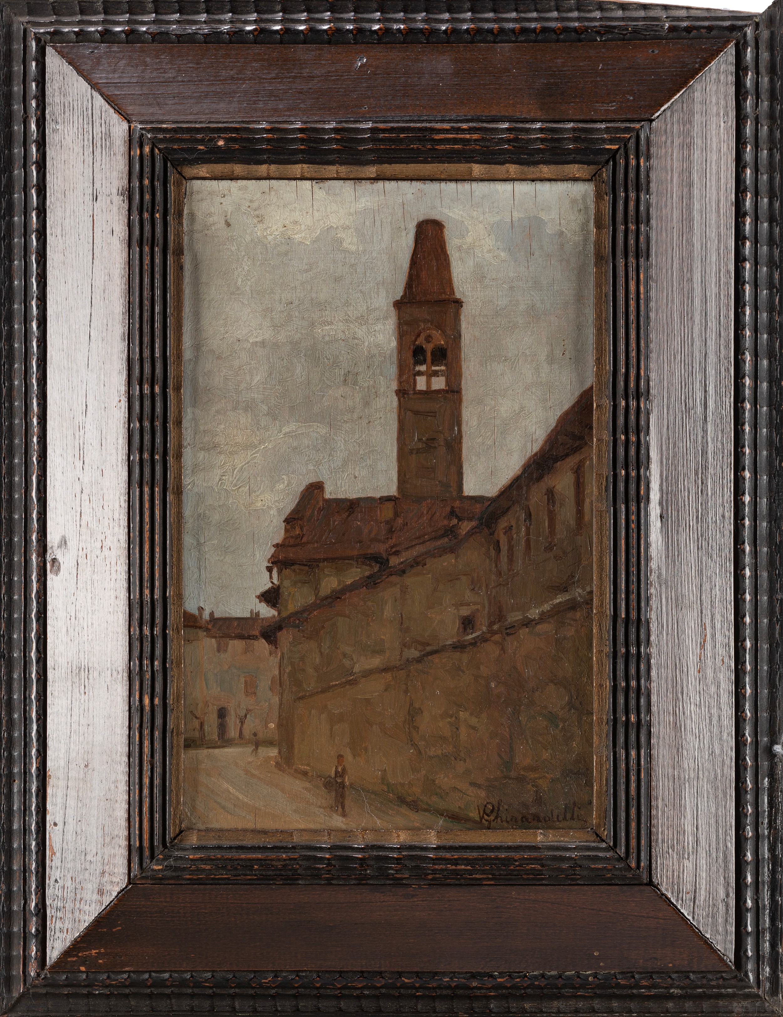 Vincenzo Ghirardelli - Chiesa dei Celestini a Bergamo, olio su tavola