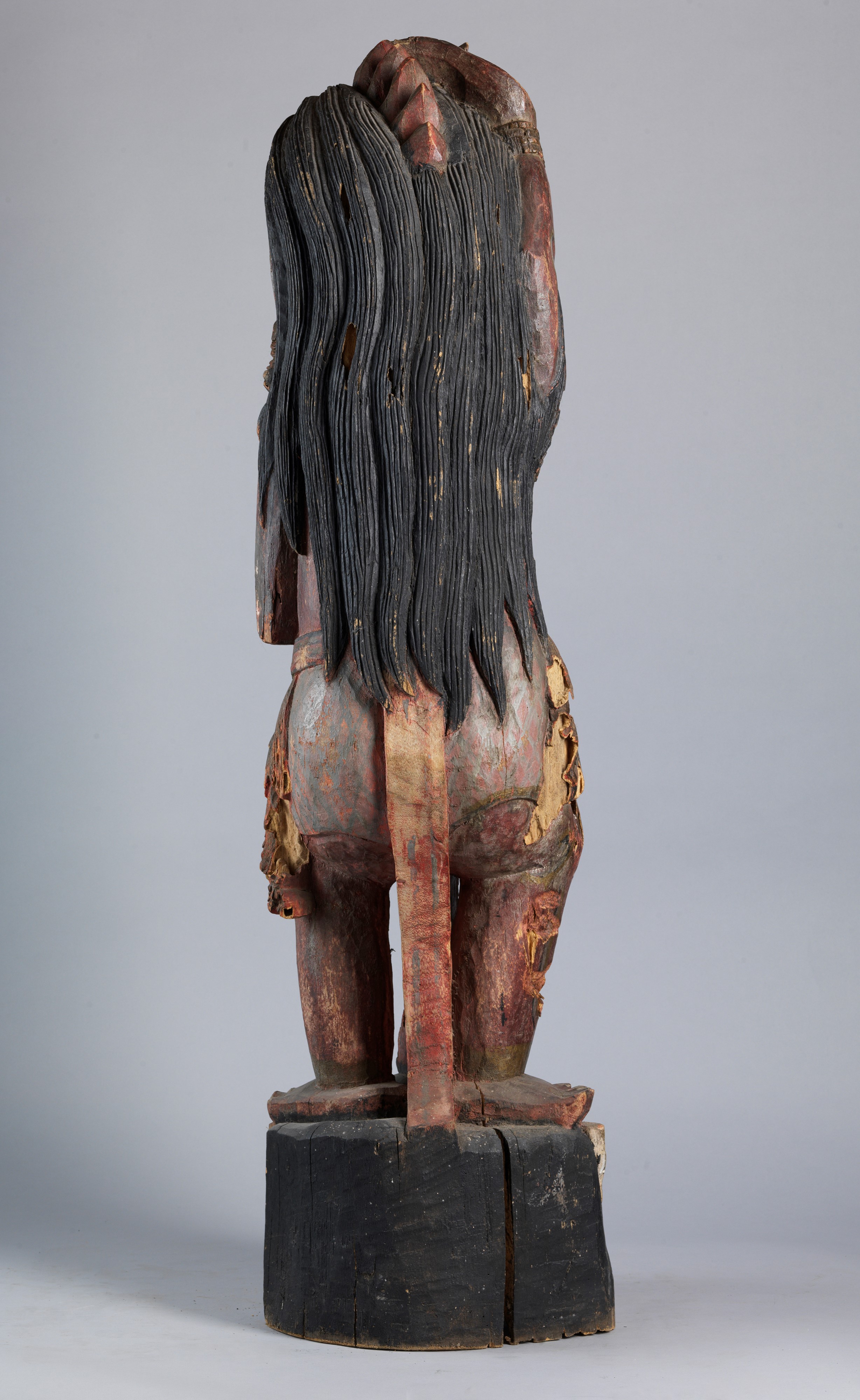 Scultura in Legno Raffigurante Demone. Cina/tibet, Inizio Secolo XX