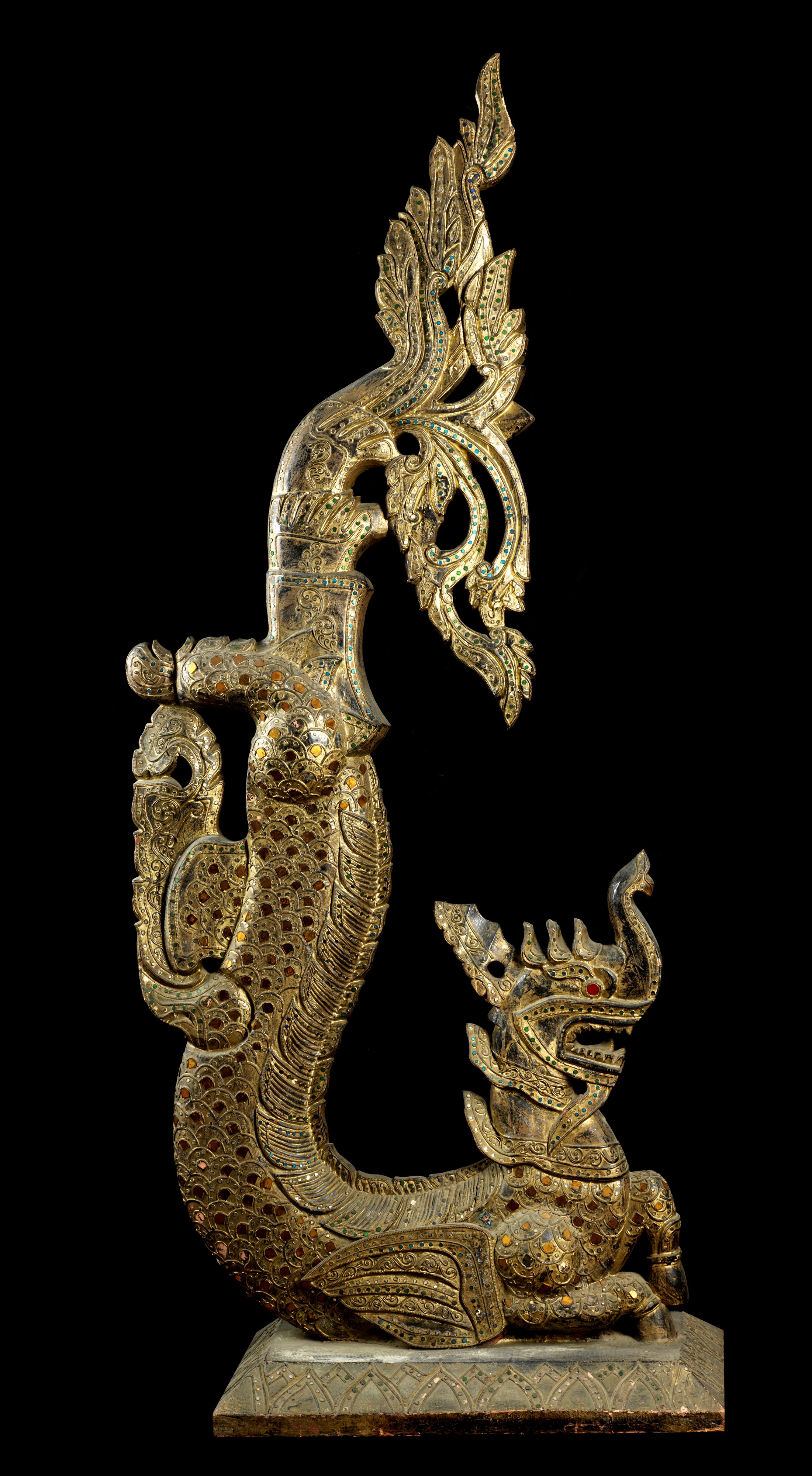 Coppia di Grandi Sculture a Guisa di Dragoni. Sud Est-asia/thailandia, Fine Secolo XIX