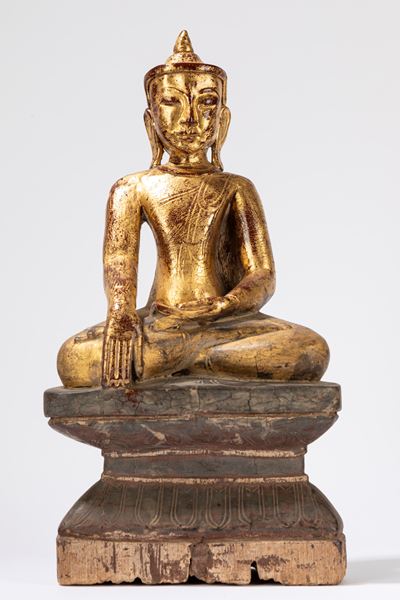 Buddha in Legno. Burma, Inizio Secolo XX