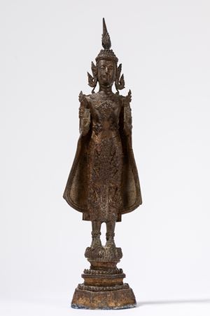 A bronze standing Buddha Rattanakosin. Thailand, late 19th century