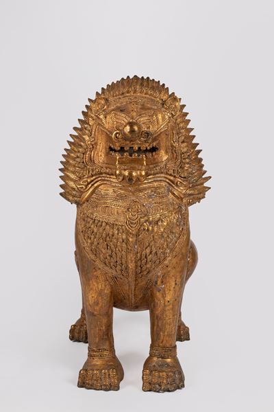 Grande Leone in Lega di Ferro Dorata. Thailandia, Secolo XIX/XX