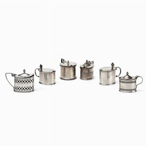  - A lot of 6 silver mustard pot , England