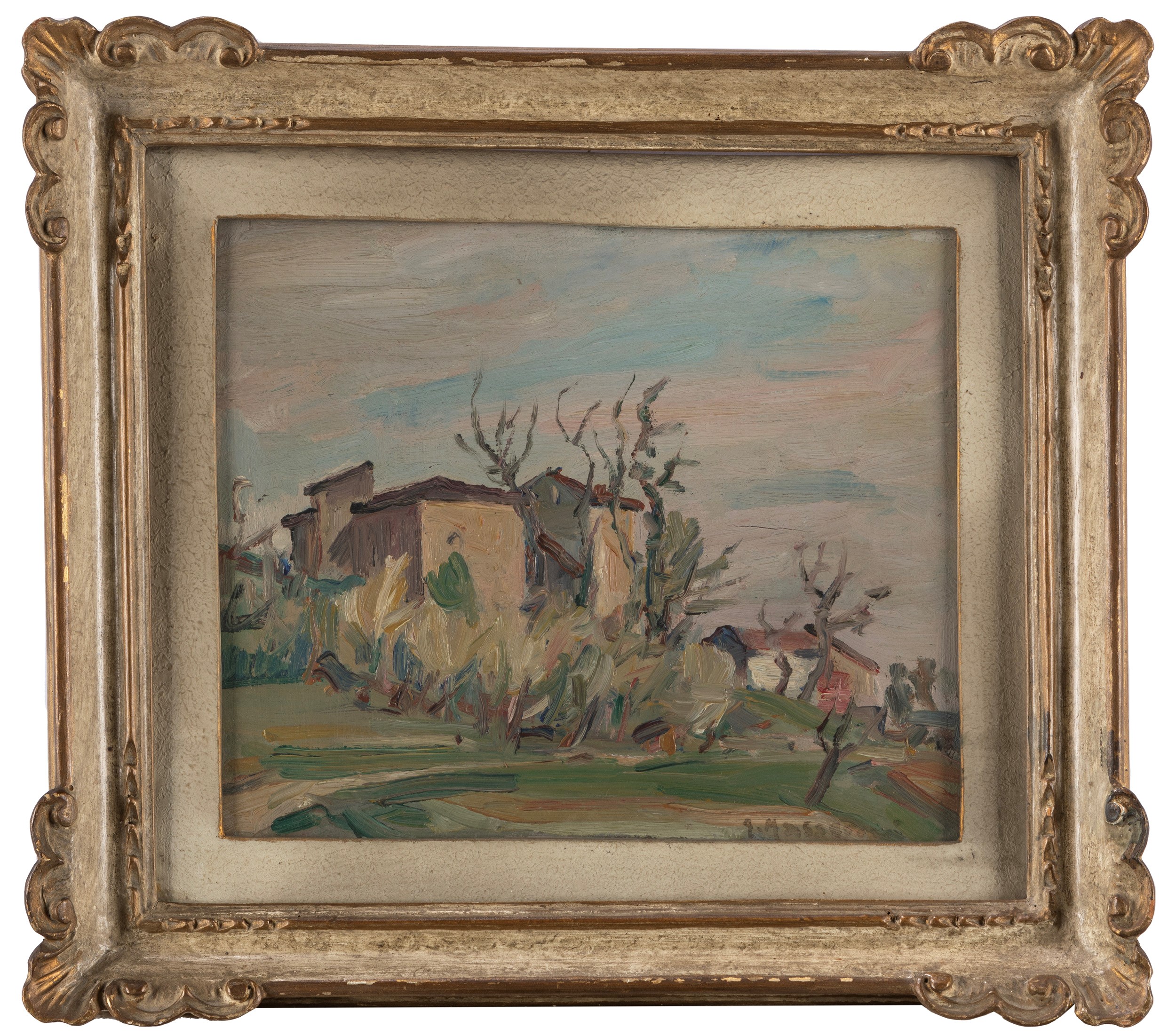 Giulio Masseroni - Dopo Seriate; Campagna ligure, coppia di oli su compensato