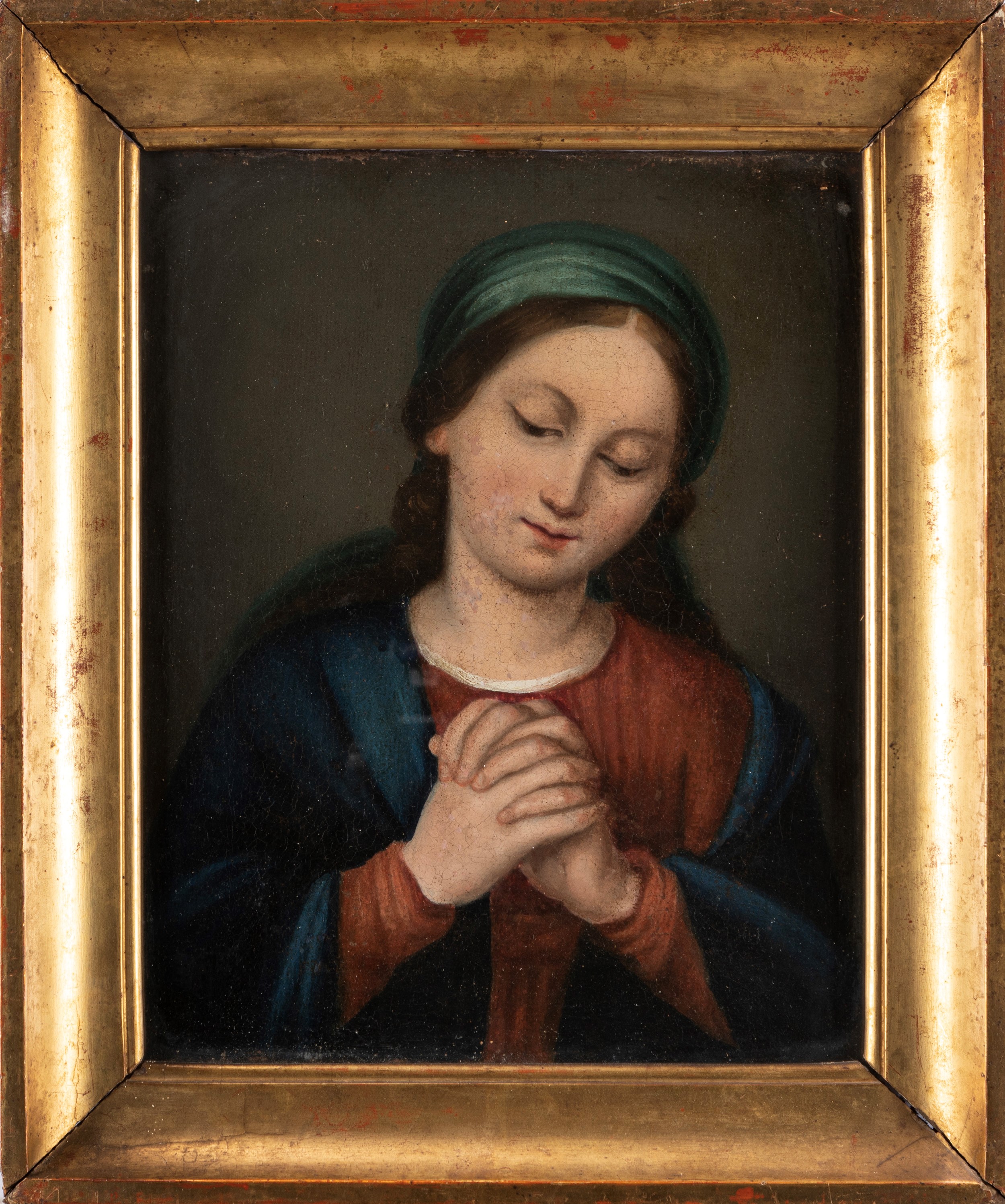 Scuola Lombarda del XIX Secolo - Giacomo Trecourt, Madonna orante, olio su tela