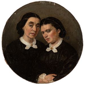 Attribuito a Ponziano Loverini (Gandino 1845-1929) - Portrait of the Rota Piccinelli sisters
