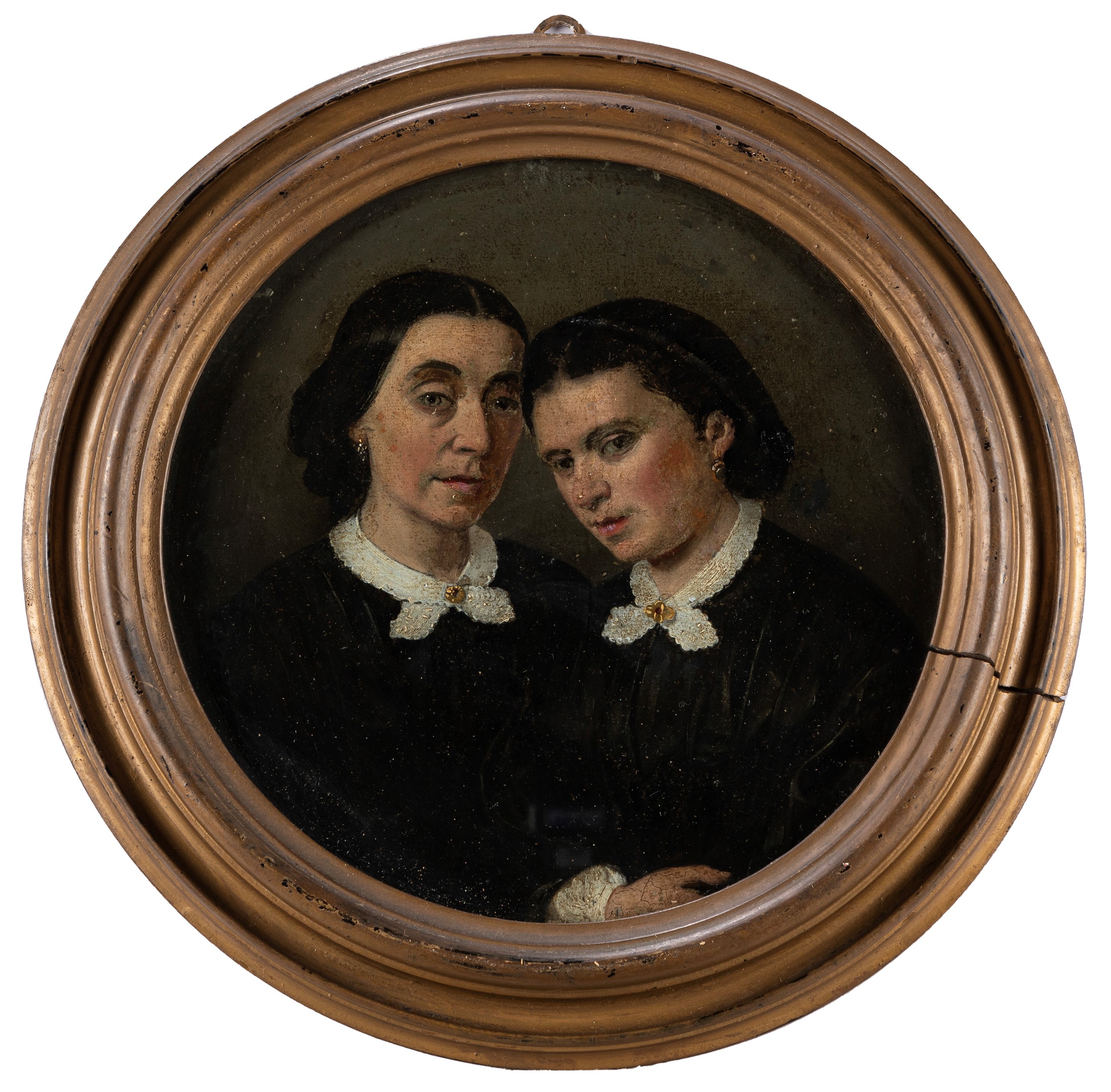 Attribuito a Ponziano Loverini (gandino 1845-1929) - Ritratto delle sorelle Rota Piccinelli, olio...
