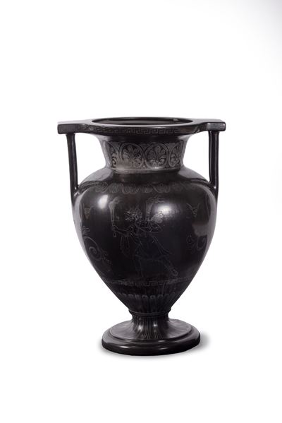 Cratere in Terracotta Smaltata Nera, Fine Secolo XIX - Inizi Secolo XX