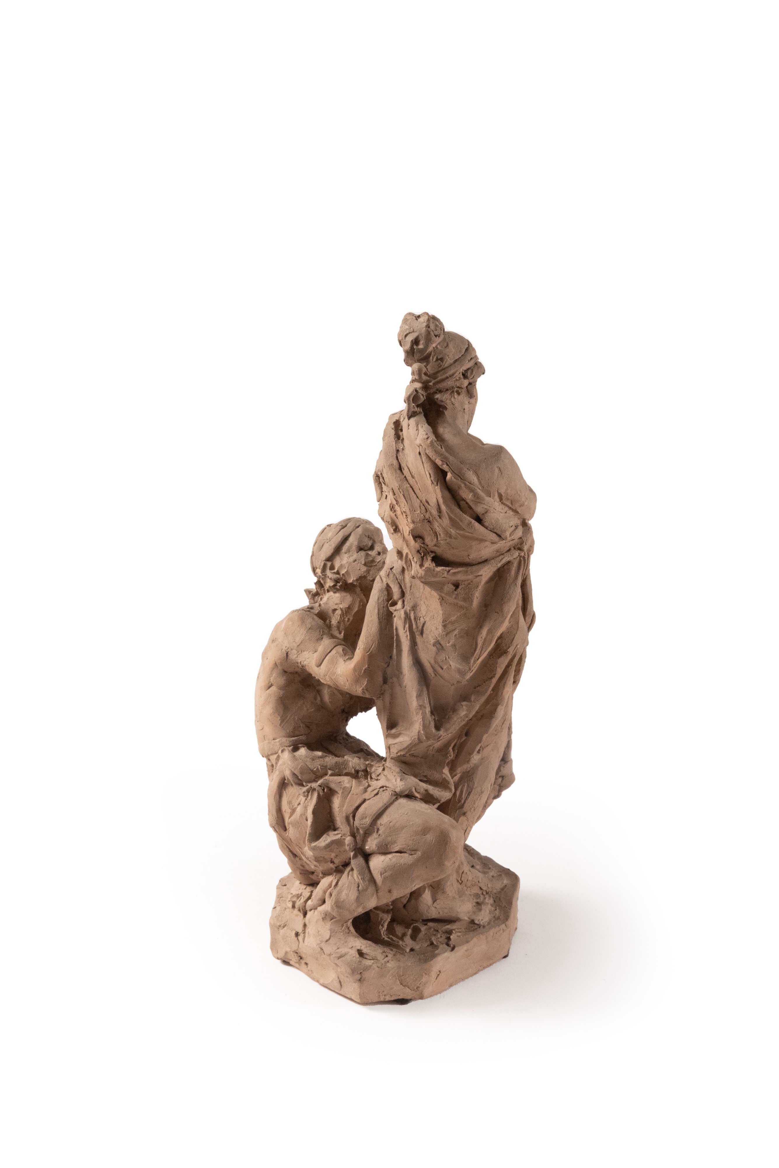 Bozzetto in Terracotta Raffigurante Figura Femminile con Schiava Moresca, Secolo XIX