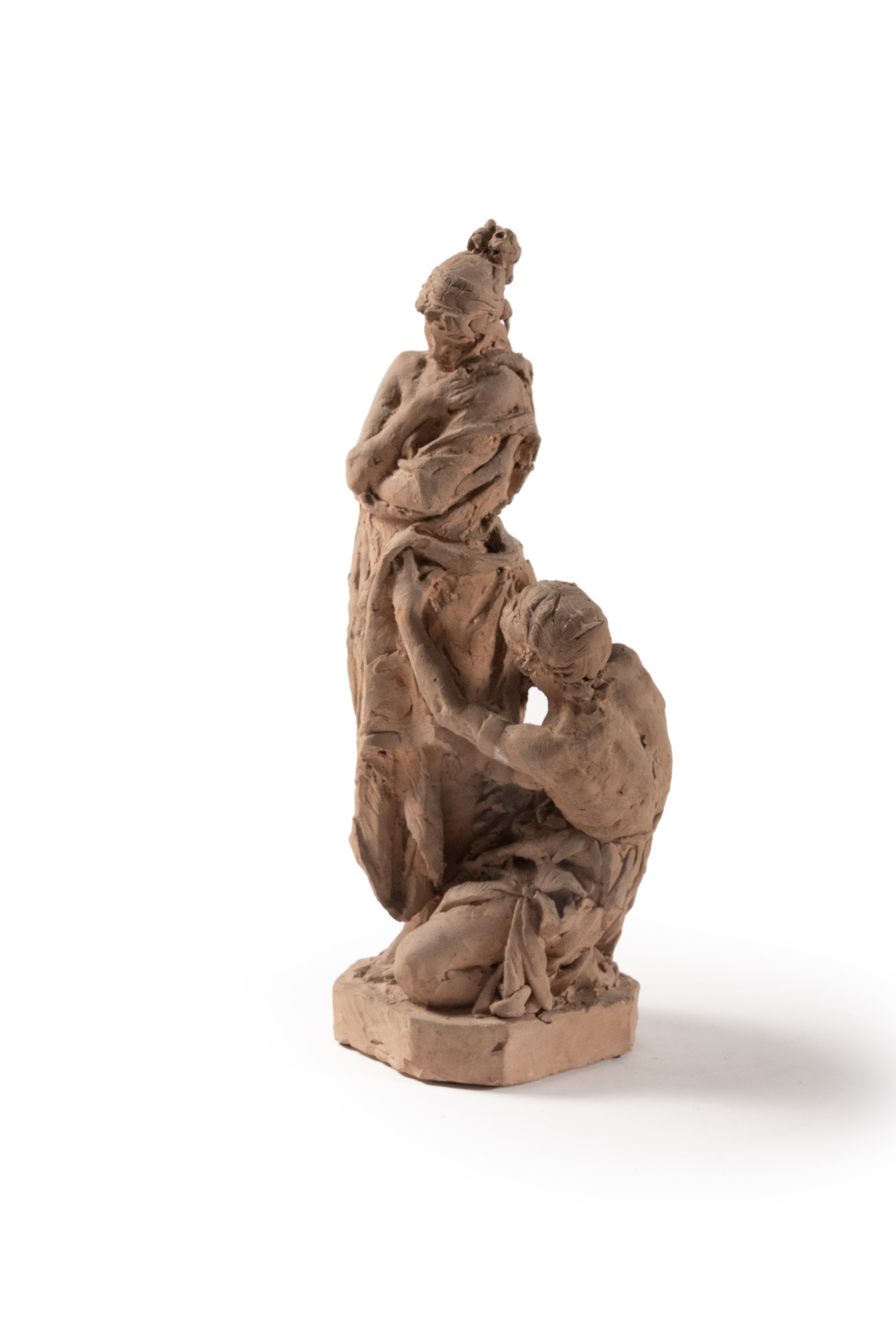 Bozzetto in Terracotta Raffigurante Figura Femminile con Schiava Moresca, Secolo XIX