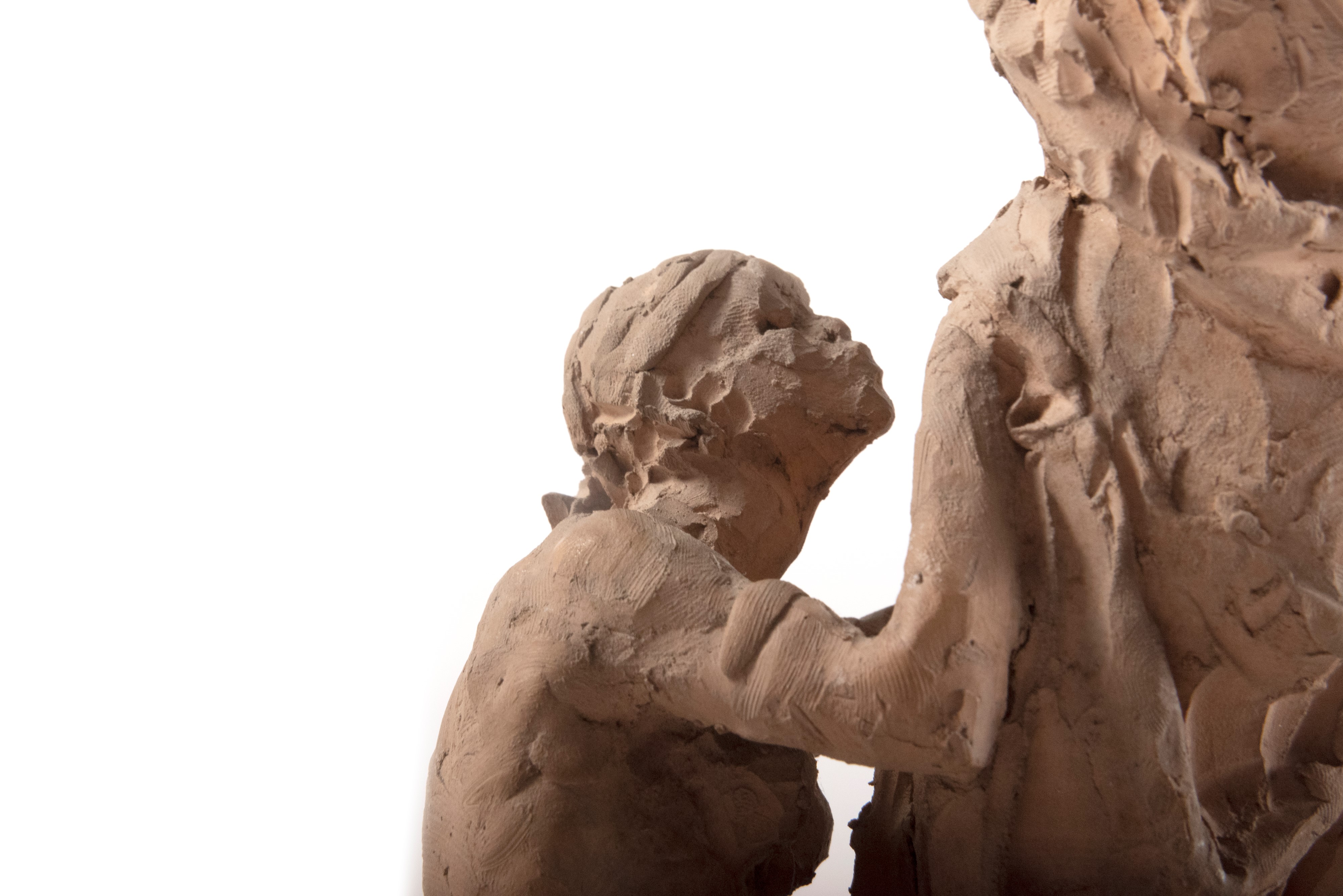 Bozzetto in Terracotta Raffigurante Figura Femminile con Schiava Moresca, Secolo XIX