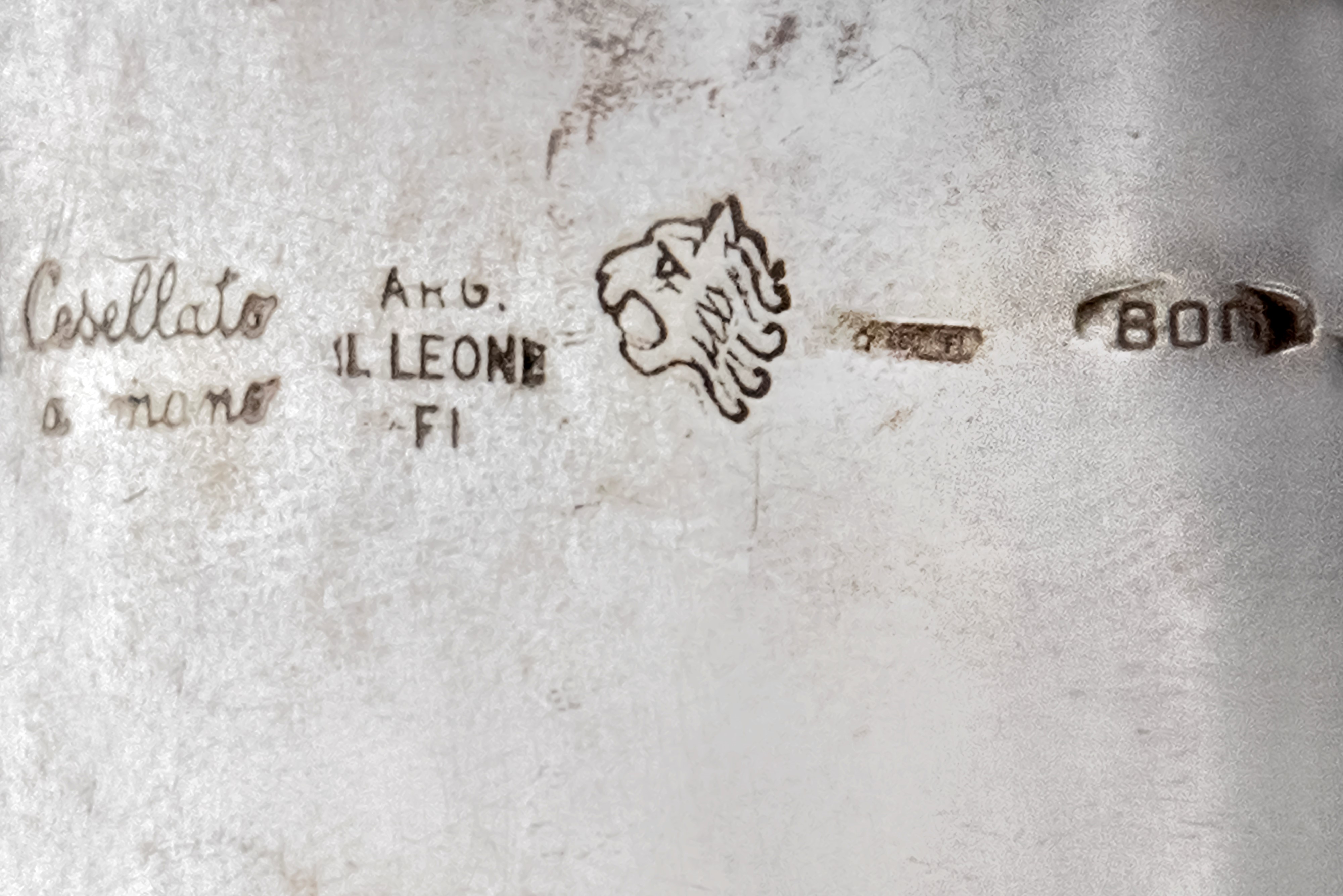 Set di 12 Bicchieri in Argento, Argentiere Leone Firenze