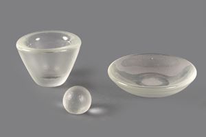  - Lot composed of three Murano glass objects, 20th century