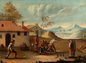 Landscape with skittle players