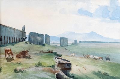 Veduta Dell'acquedotto Claudio a Roma