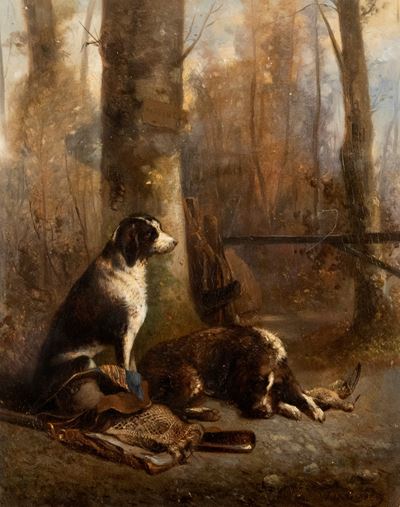 Cani a Riposo Dopo la Caccia