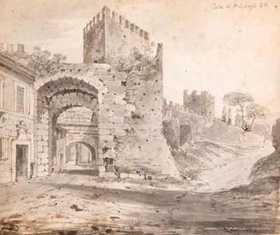 Veduta di Porta San Lorenzo a Roma
