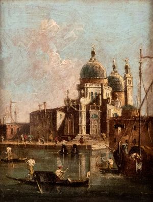 Veduta di Punta della Dogana con Santa Maria della Salute